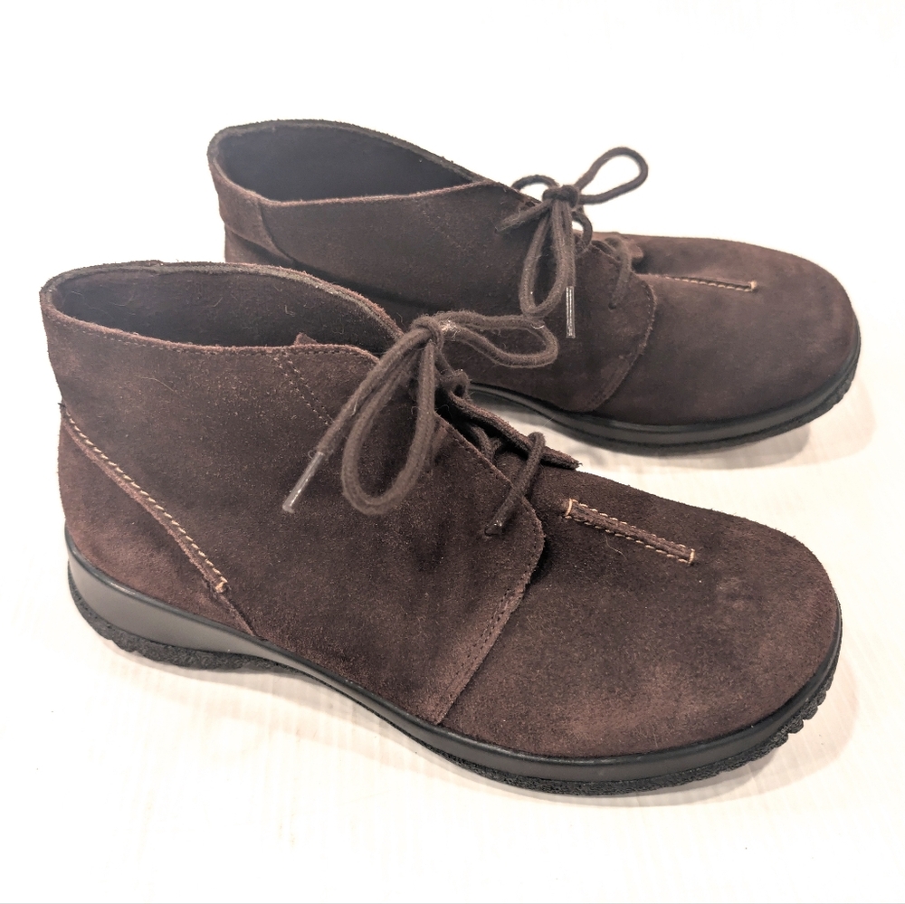 DREW Women's Krista Brown Suede Lace-up Ankle Booties Chukka Boots Size 10WW